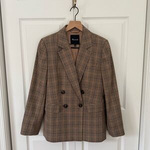 Madewell Rosedale Blazer Plaid Double Breasted Oversized Academia Women's Size 8